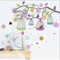 Two Birds Living in Colorful Tree Wall Sticker